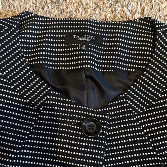 Talbots Black and White Polka Dot Blazer - Picture 2 of 10
